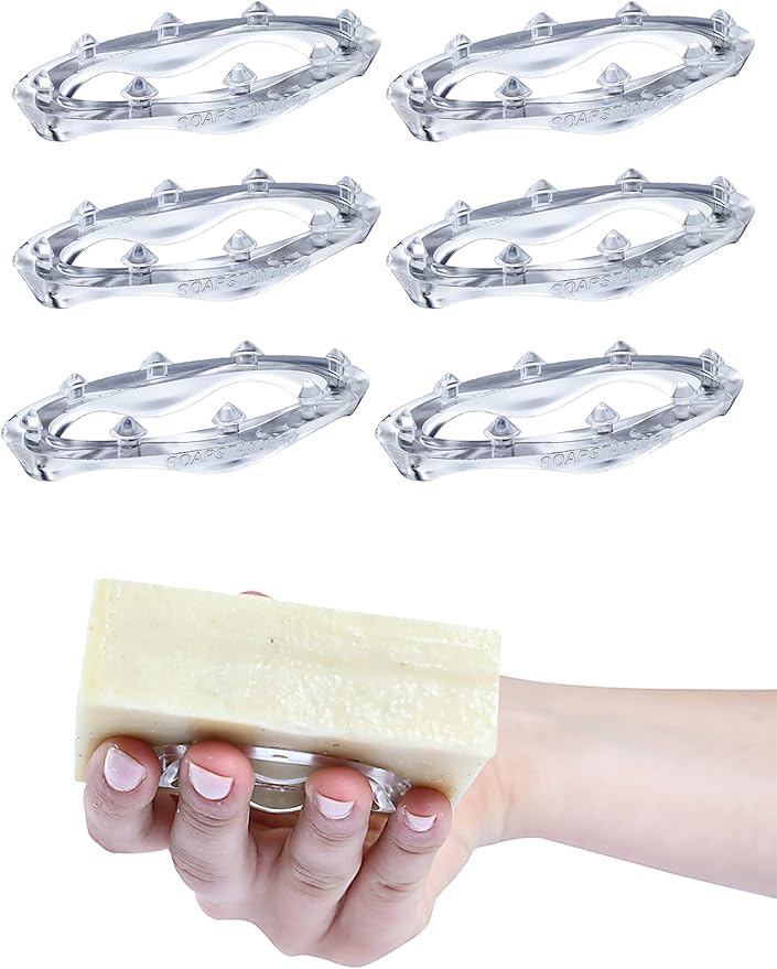 StyleX Store Bar Soap Gripper, No Goo, No Mess Soap Holder for Bath & Shower, Earth-Conscious, Post-Consumer Plastic, Handy Bathroom Organizer with Secure Grip (Pack of 6)-image-39
