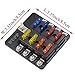 WUPP 12 Volt Fuse Block with LED Warning Indicator Damp-Proof Cover ST 8 Way Waterproof Fuse Block for Car Boat Marine RV Truck