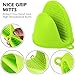 Silicone Clip-on Strainer Colander, DanziX Hands-Free Heat Resistant Drainer Filter for Pot Bowl Pan Pasta Spaghetti Vegetable, with 2 Silicone Gloves- Green