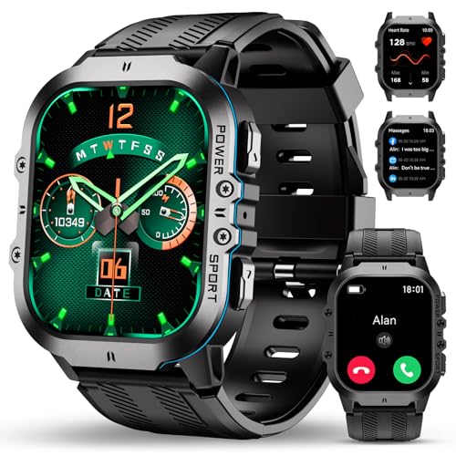 OUKITEL Smartwatch Uomo,1.96' HD Orologio Smartwatch Uomo con Effettua/Risposta Chiamate,120+Modalità Sportive Impermeabile 5ATM, Smart Watch con Monitoraggio del SpO2/Sonno/Contapassi per IOS/Android