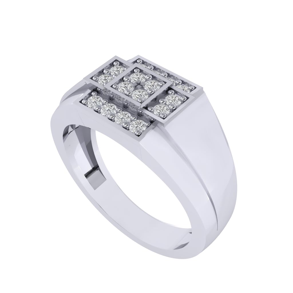 Pure 925 Sterling Silver Modern Designer Band Ring | Gold, Rhodium, Rose Gold Plating Options | Diamond Ring Gift for Men and Boys | Model RSM00074-picture-54
