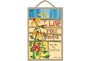 SJT 7-Inch x 10.5-Inch Grandma Wood Plaque Depicting Painted Peace Artwork by Stephanie Burgess