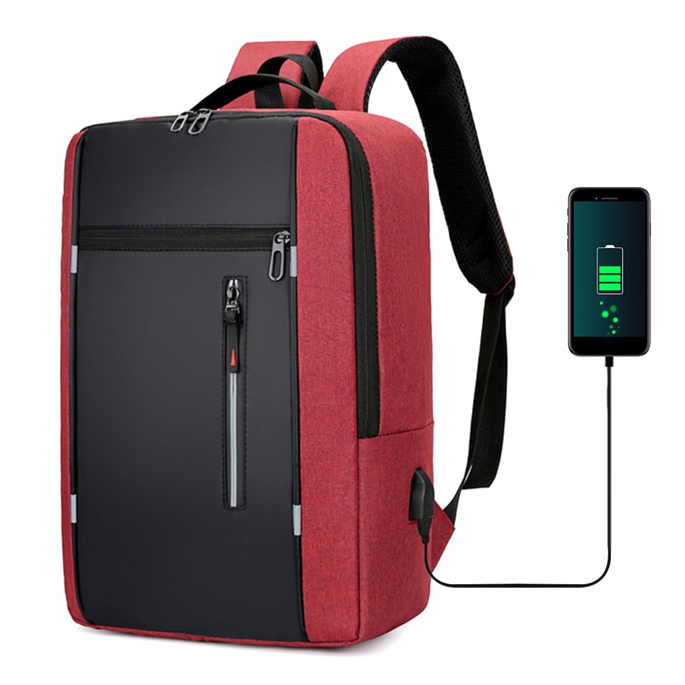 doorslay Professional Laptop backpack with USB Charging Port,Business Daypack Portable Camping Travel Bag Backpack Fit 15.6 Inch for School/Work/Travel