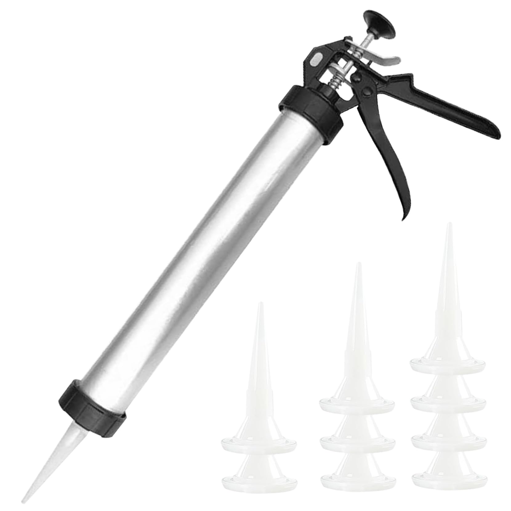 Caulking Tool Gun, 20 Oz Sausage Caulking Guns, Soft and Hard Glue Gun with 10 Nozzles Adhesive Sealant Tool Kit Guns Household Tools Caulk Sausage