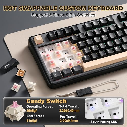 Image of YUNZII B98 PRO 96% Wireless Mechanical Keyboard (Black, Candy Switch)