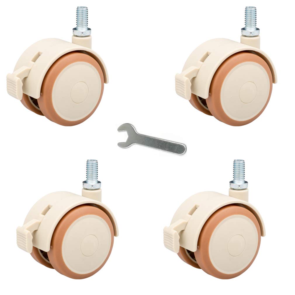 YJDQJL Roulettes,4 Pièces Type L Éclisse Fauteuil Pivotant Chaise De Bureau Remplacer Roue Universelle,Cabinet Table Lit Bébé Stand De Fleurs