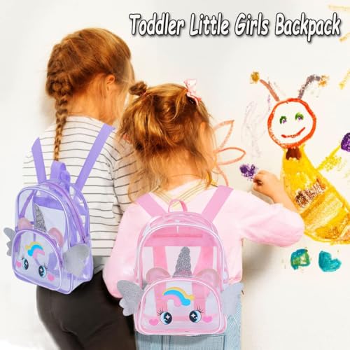 Toddler Backpack, Clear Backpack for Little Girls, Unicorn Backpack for Girls 2-4, Cute Cartoon Preschool Kindergarten Backpacks4