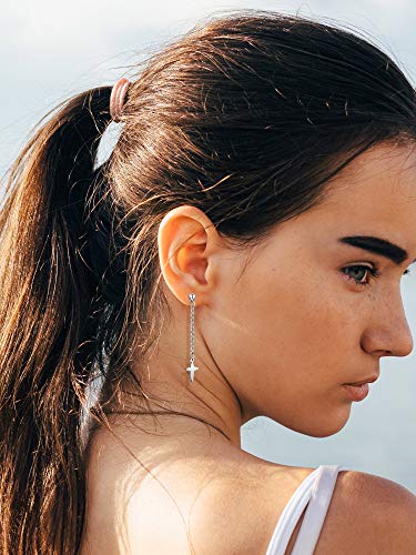 24 Pieces Stainless Steel Dangle Hoop Earrings Huggie Hinged Hoop Earrings With Long Dangle Feather Leaf #TOP3