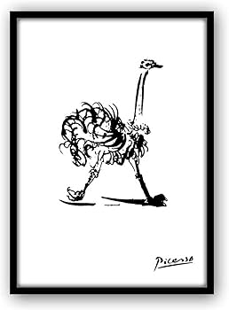 Amazon.co.jp: ピカソ ダチョウの絵 A4サイズ フレーム付き ポスター