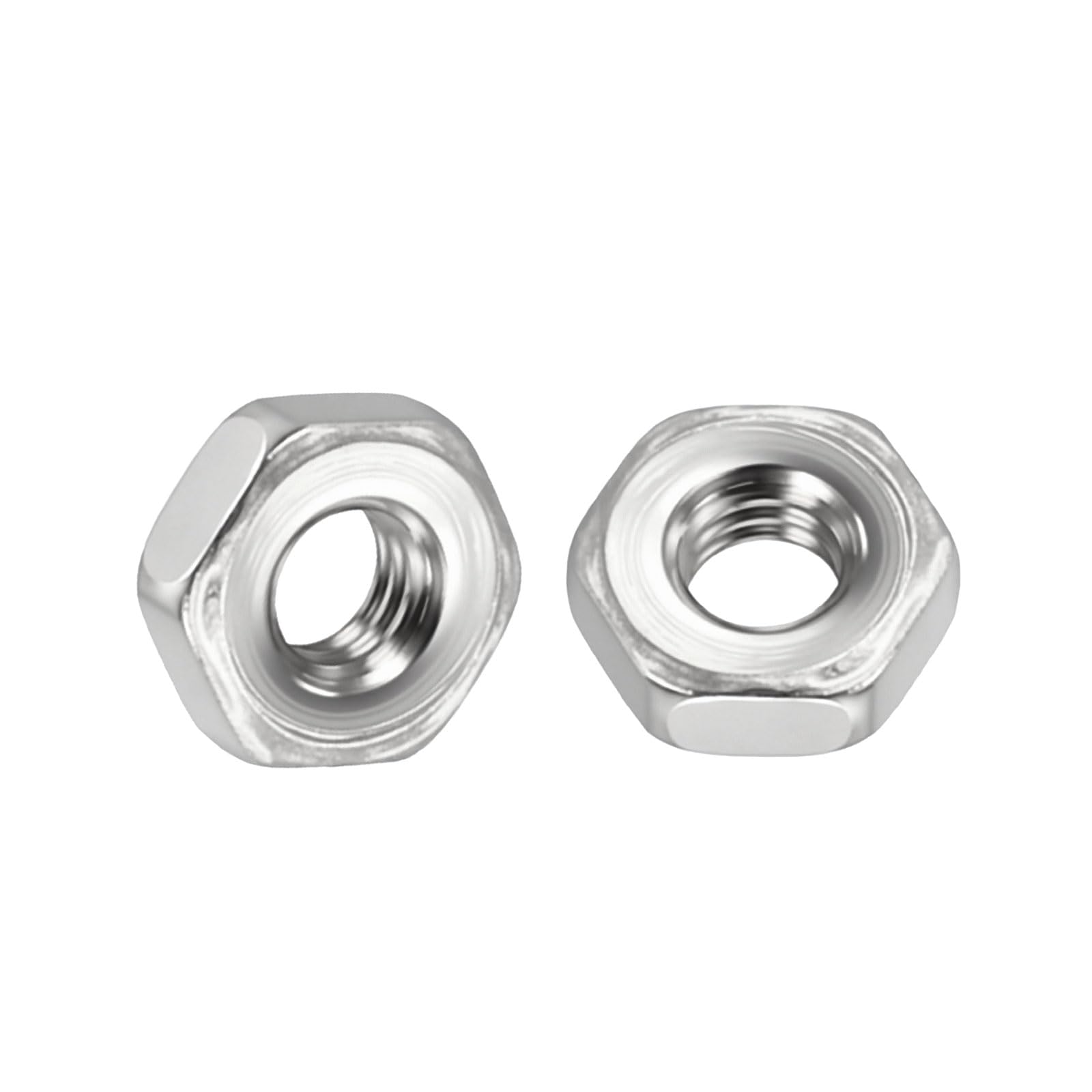 Kozelo 50pcs Hex Nuts - [M1.6-0.35] 304 Stainless Steel 18-8 (A2-70) Hardware Nuts for Mechanical Repair & Assembly, Standard Metric Coarse Thread Nut, Bright Finish, Silver