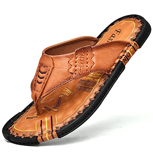 Pantoufles d'été pour hommes confortables pour pieds sensibles en cuir