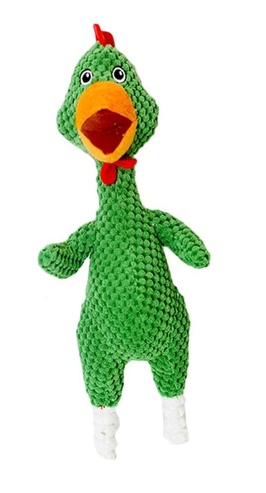 Gojira /Pets/ Dogs/ Cats Screaming Chicken Squeaky Plush Chew Toy/ Playing Toy for Kittens/ Dogs (Green)