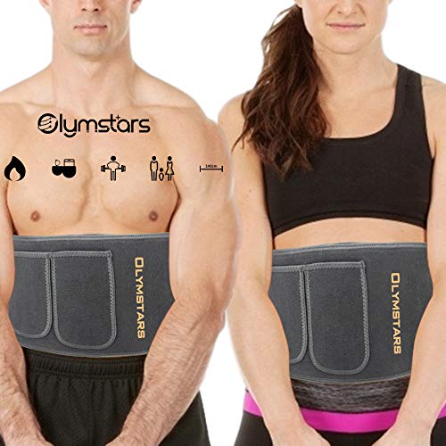 Olymstars Faja Reductora Mujer y Hombre, Stomach Faja Lumbar Acelera la Sudoración Estomacal, Quema la Grasa Corporal, Es Bueno para el Ejercicio, para Correr, para el Yoga, Etc