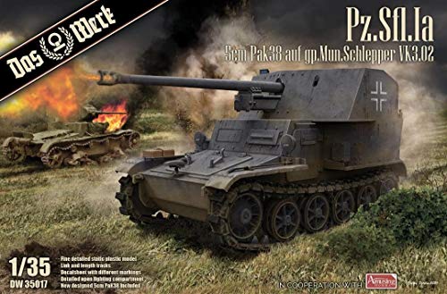 Das Werk DW35017 Pz.SFL. IA-5 cm Pak 38 char miniature d'artillerie historique 1:35