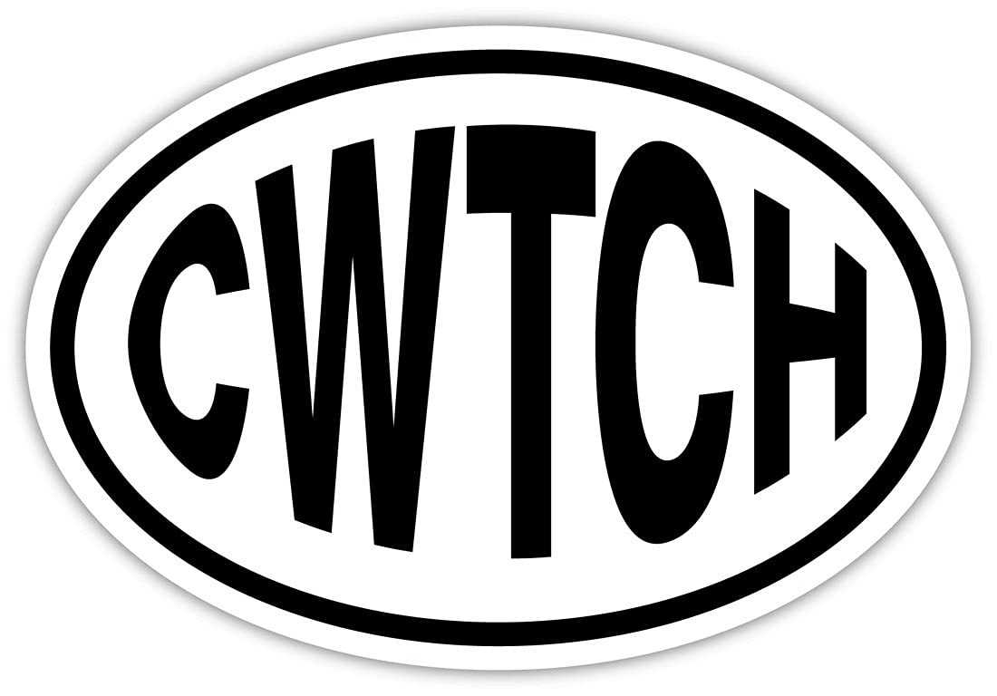 Stickyrico1 Cwtch Oval Wales Welsh Cymru Flag Decal Sticker Car Bike (Cwtch Oval) (Wc37)