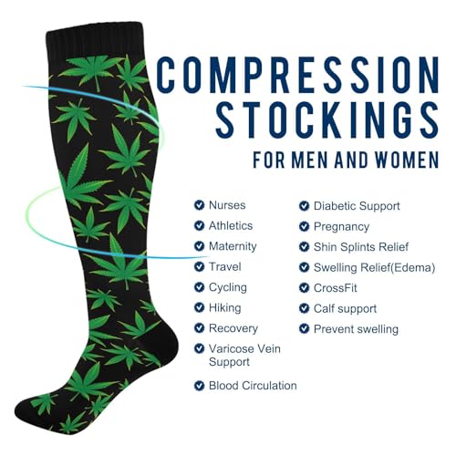 Image of Compression Socks for Women & Men, Knee High Socks for Circulation Medical Running Athletic Nurse Travel
