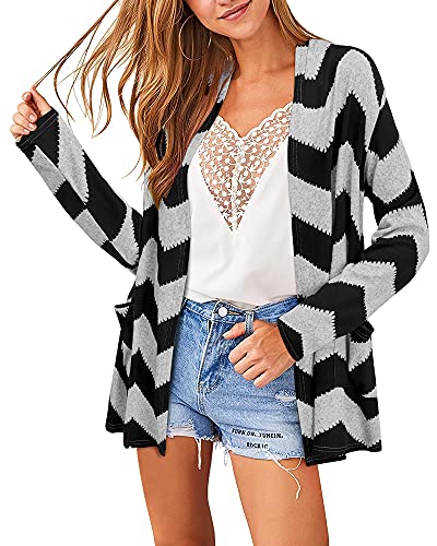 Image of ULTRANICE Cardigan Sweaters Womens Fashion 2025 Spring Lightweight Long Sleeve Casual Tops Clothes Outfits with Pockets