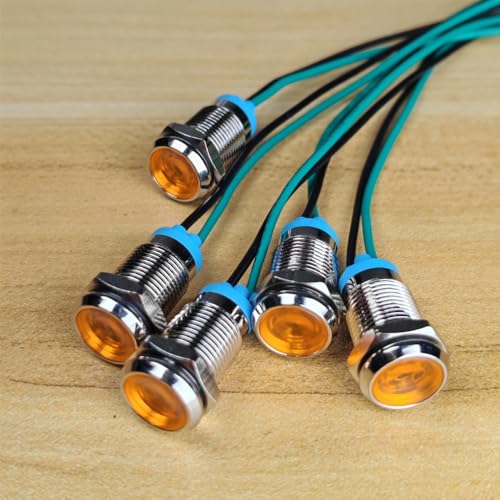 Gebildet 5 piezas luz LED indicadora naranja 10mm miniatura 2