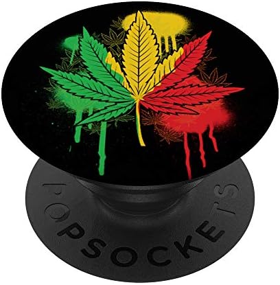 Marijuana Cannabis Leaf Rasta Jamaican Flag Weed CBD THC Pot PopSockets Swappable PopGrip
