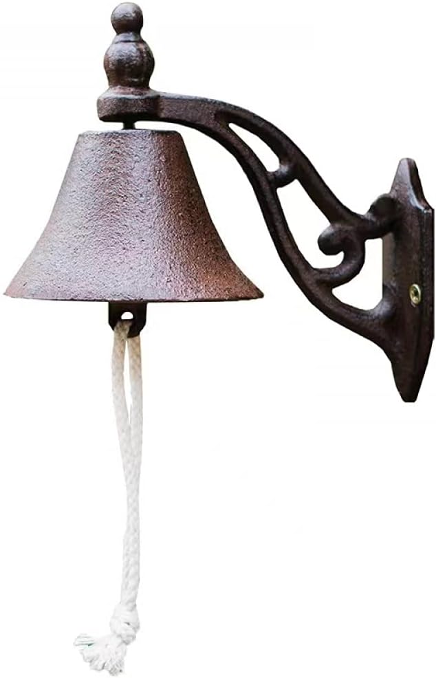 Black Cast Iron Doorbell, European Style Retro Nostalgic Simple Garden Cast Iron Doorbell, Iron Doorbell, Rustic Door Bell for Garden Home Wall Decoration