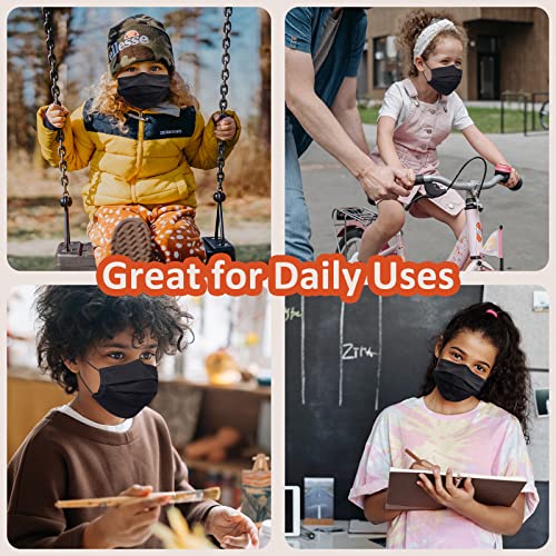 Image of Borje Kids Masks 100 Pcs, Black Face Mask for Kids Boys Girls, Kids Disposable Face Masks
