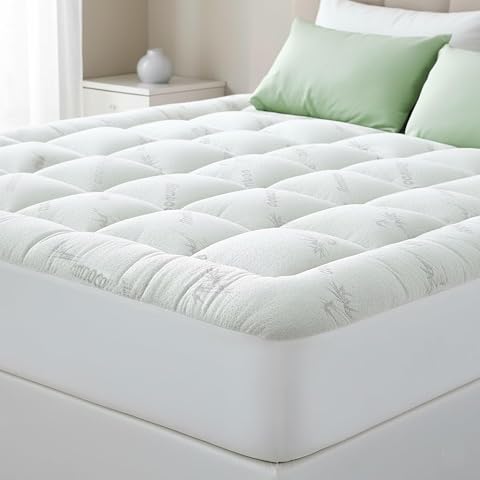 AdkTex Ultra Soft Full Bed Size Mattress Topper - Premium Viscose Made from Bamboo Mattress Topper for Back