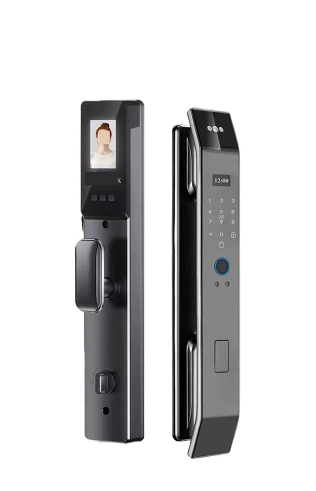 Smart Lock, Prosta wersja D14P 3D rozpoznawanie twarzy inteligentny zamek do drzwi Wishome kontrola aplikacji odcisk palca Passwod elektroniczny zamek do drzwi z kamerą(D14P 30280 SC S-H)