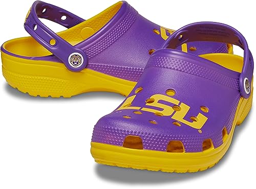 Image of Crocs Unisex-Adult Classic Collegiate Clogs, LSU, 6 Men /8 Women