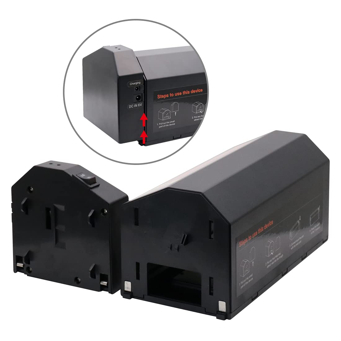 2x Trappola mouse elettrica per uso domestico, garage e cucina con porta anti-furto, 7000V ricaricabile e riutilizzabile