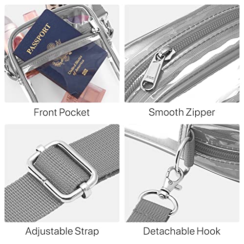 Image of PACKISM Clear Bag for Stadium Events - Clear Purses for Women Transparent Crossbody Messenger Bag for Concerts Game Day
