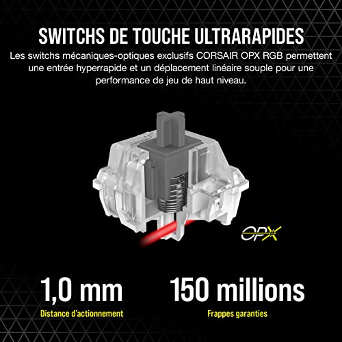 Clavier Corsair gaming mécanique optique K60 RGB PRO TKL OPX - vue 8
