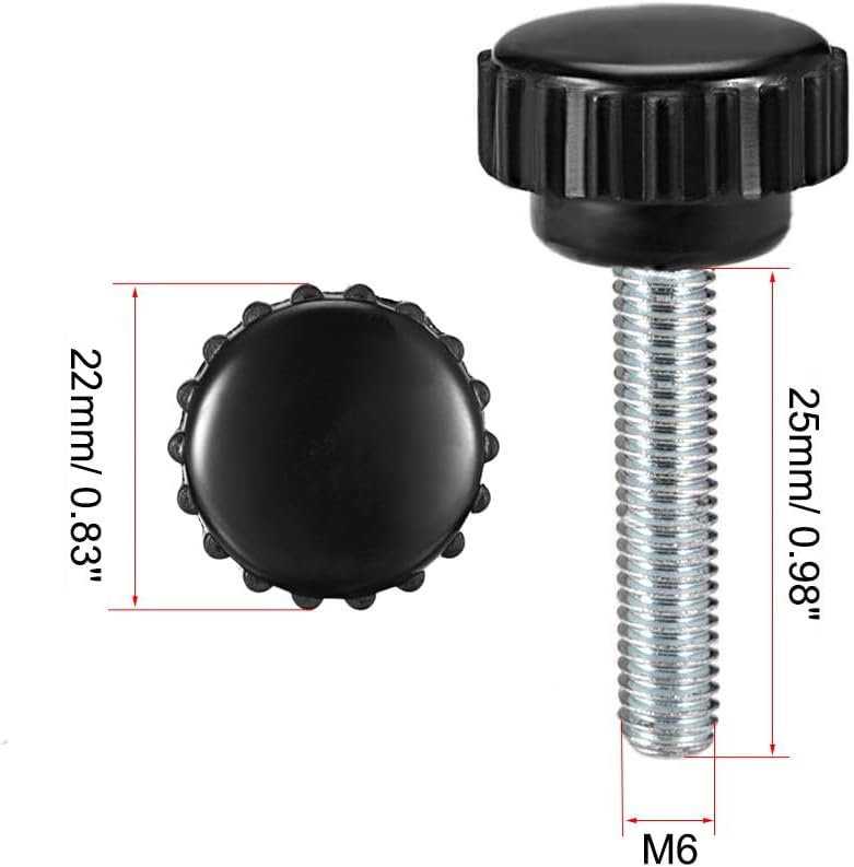 MACHSWON Knurled Clamping Knobs Saw Drill Press Lathe and Routing Jigs Packaging Machinery Printing Equipment Hand Clamping Handle Bolt Hand Knob Screw Replacement Parts M6 x 25mm 8pcs - Image 2