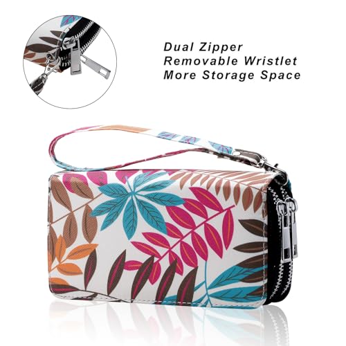Image of Double Zipper Wallet for Woman Clutch Purse with Cell Phone Holder for Smartphone /Card /Coin /Cash