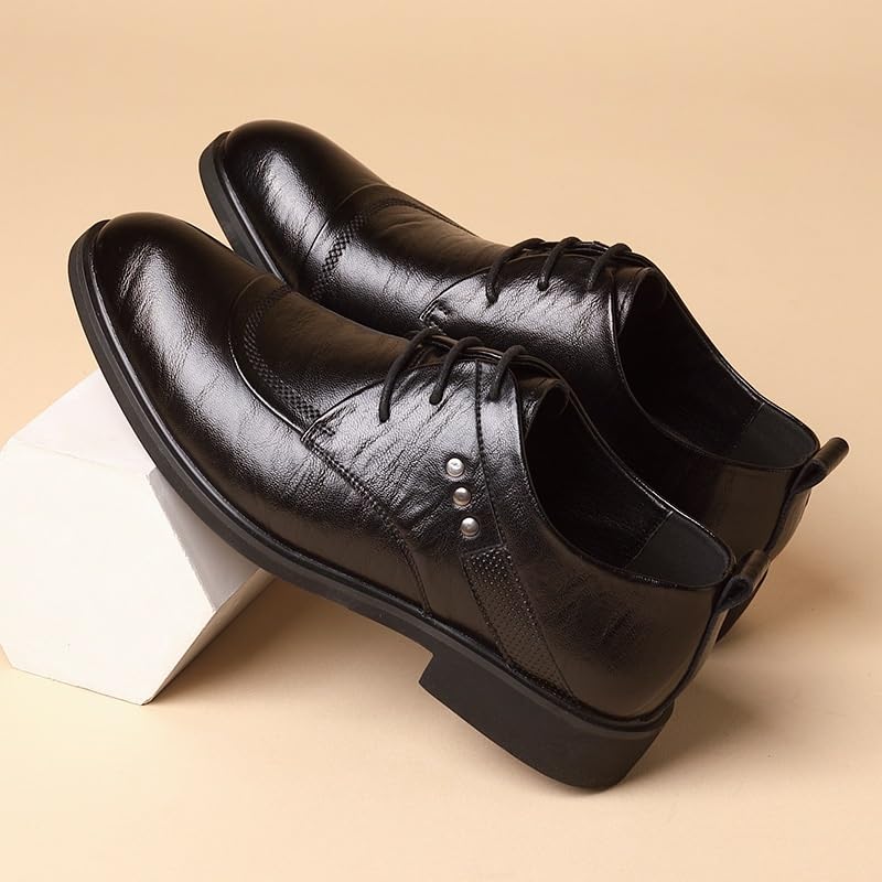 Men's Leather Dress Shoes Wingtip Retro Brogue Shoes for Men Business Formal Oxford Derby Shoes(8.5)3