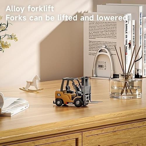 Image of Remote Control Excavator Toy for 6-12 Yr Boys, Best Birthday Gifts for Kids 7 8 9 10 11 Year Old, Rc Construction Toys with Metal Shovel (Mini RC Forklift)