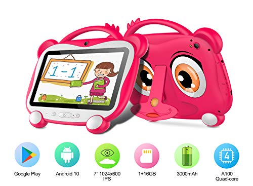 GOODTEL-Tablet-para-Ninos-7-Pulgadas-Tablet-Infantil-Android-100-Quad-Core-Processor-16GB-ROM-HD-Pantalla1024600-Doble-Camera03MP2MP-3GWiFiGPSCertificacion-GoogleJuegos-Educativos-Rosado