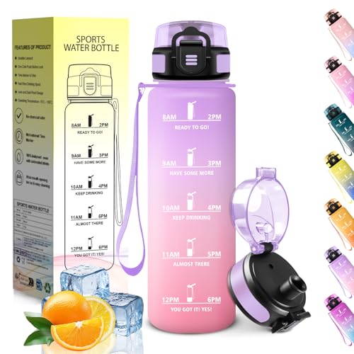 HoneyHolly Borraccia Bambini, 500ML, A prova di perdite Borraccia, Riutilizzabile Borracce Motivazionale, Semplice e Portatile, Bottiglia Acqua per Corsa, Bicicletta, Lavoro, Scuola, Borracce