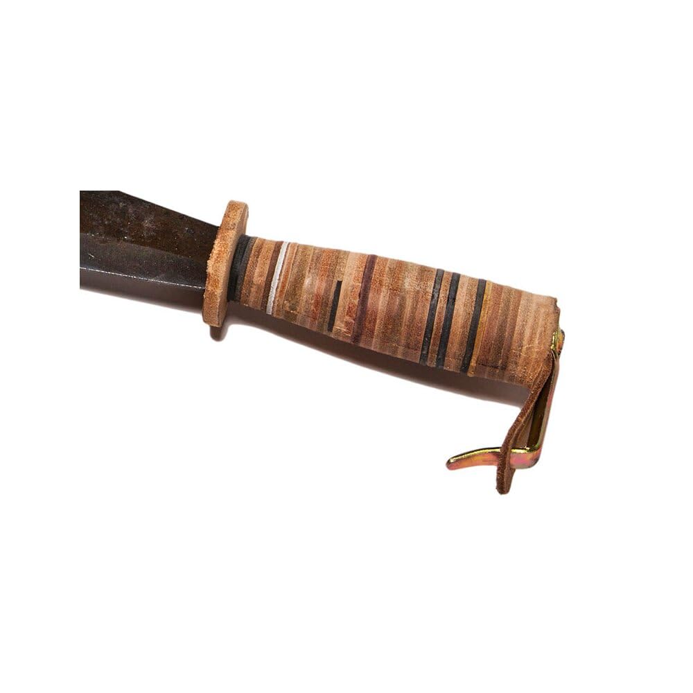 4betterdays.com Handgeschmiedetes Schweizer Gertel mit Ledergriff inkl. Gratis Schleifstein - Staudensichel, Handsichel, Sichel Garten, Sichelmesser/made in Germany