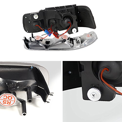 Instyleparts Smoke Lens Headlights Bumper Light Set with Chrome Housing Made For Chevy Silverado Tahoe Suburban