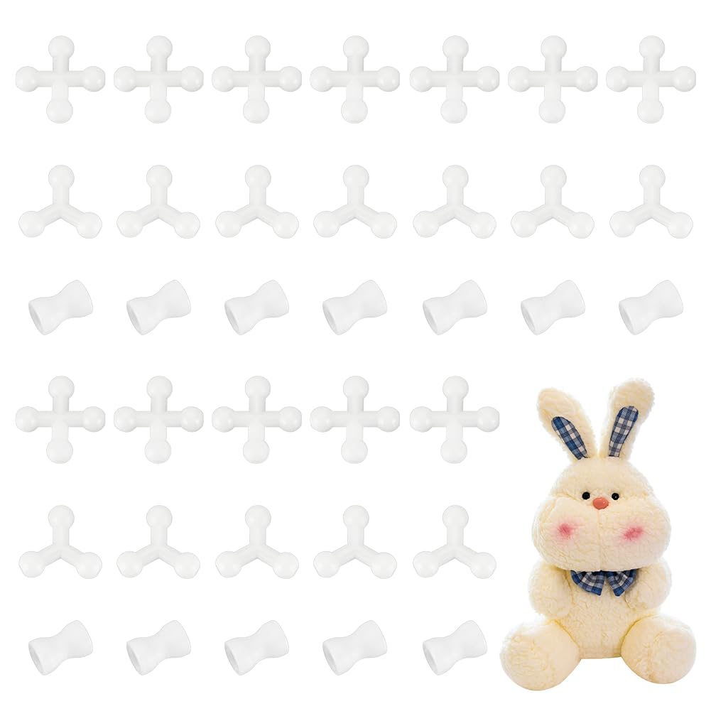 Photo 1 of OLYCRAFT 36 Pcs 3 Styles Chest Connectors Flex Ball Socket Adjustable Flexible Armature Skeleton Joints Ball Jointed Flexible Plastic Skeleton Accessories for Plush Bear Making DIY Crafts