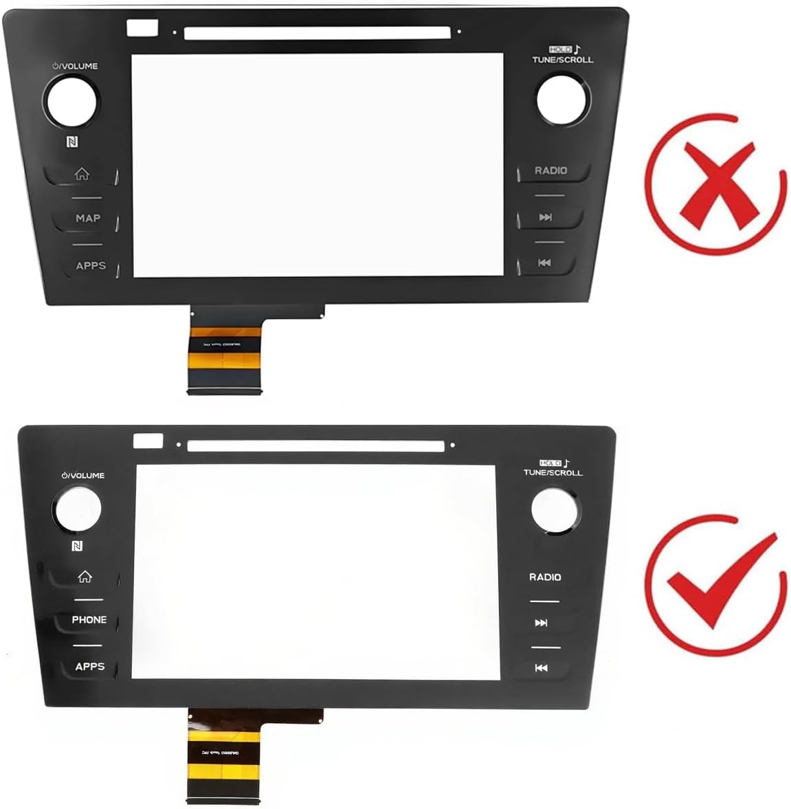 Touch Screen Digitizer Radio Replacement for 2018 2019 Subaru Legacy & Outback 86471-AL65A 86471-AL68A 86471-AL65B 86471-AL66A with Phone Button