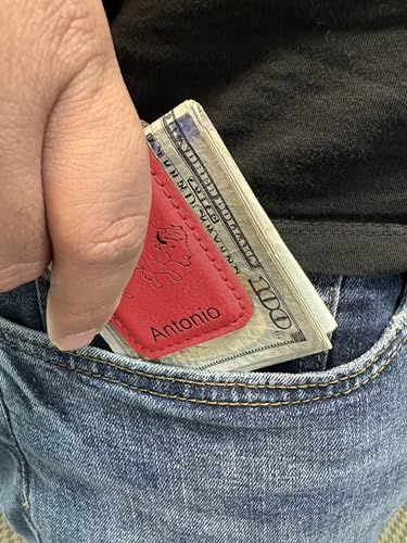 LaserGram Slim Magnetic Money Clip, World's Greatest Grandpa, Personalized Engraving Included (Red)2