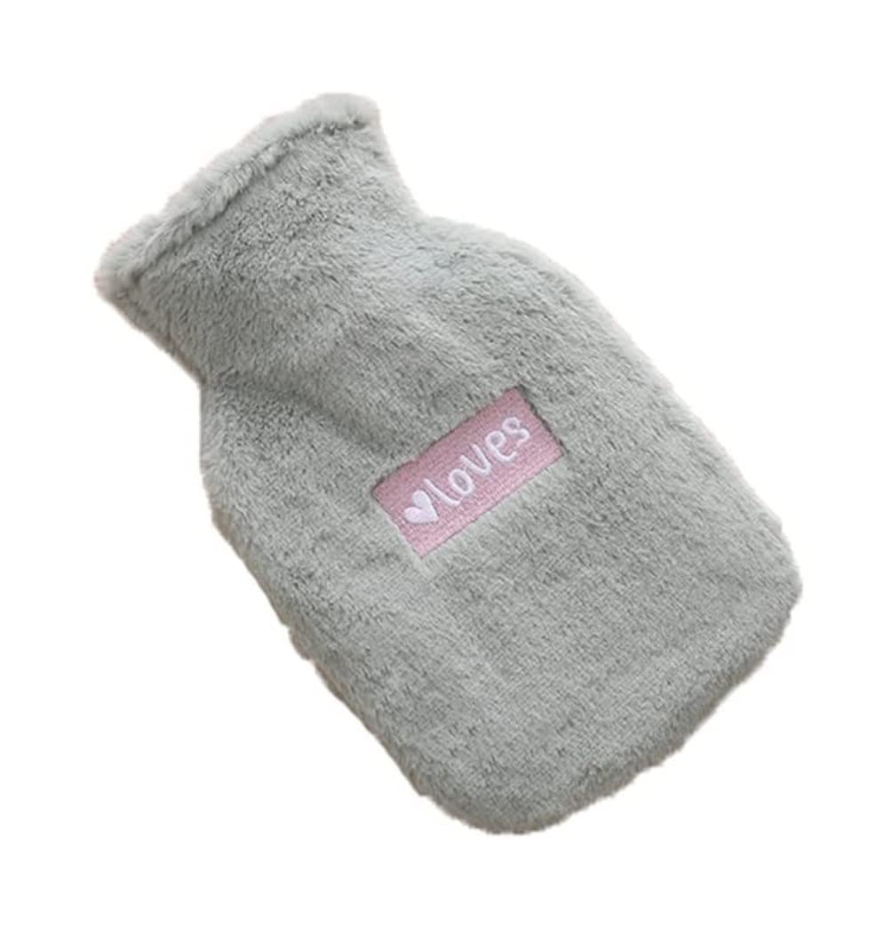 Bolsa de Agua Caliente Botella De Agua Caliente con Funda De Felpa Bolsa De Agua Caliente para Aliviar El Dolor Dolores De Cabeza En La Espalda Noches Acogedoras Hot Water Bottle Segura(B)