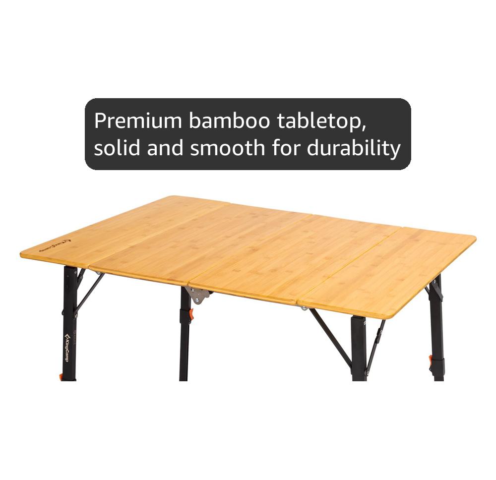 Amazon.com: KingCamp Bamboo Folding Table, 4-Fold Camping