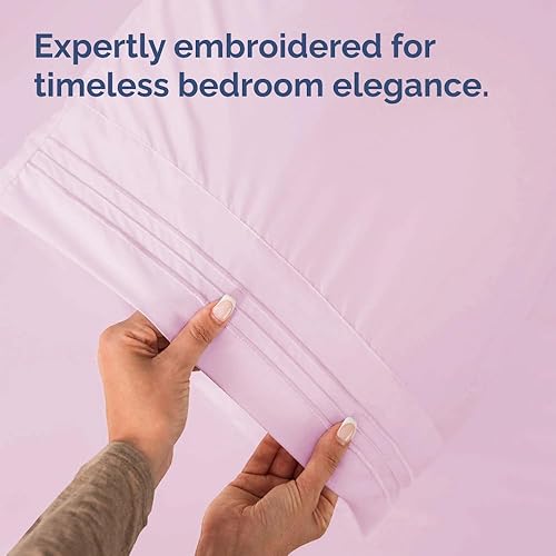 Miniatura 6 de Juego de 2 fundas de almohada Queen Fundas de almohada ultrasuaves de calidad de hotel Ropa de cama cómoda y acogedora de lujo para mujeres,