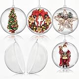 Koogel 20 Pcs 3Inch Clear Ornaments Balls, DIY Ornament Ball Christmas Transparent Ball Baubles Craft Transparent Ball Gifts for Wedding Party Decor