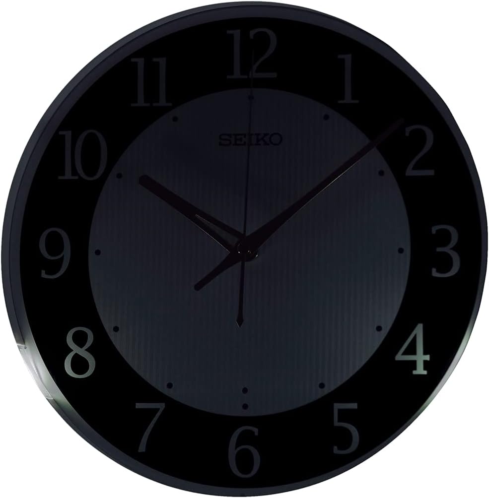 SEIKO Hi/Lo Luminous Wall Clock, Brown and Black