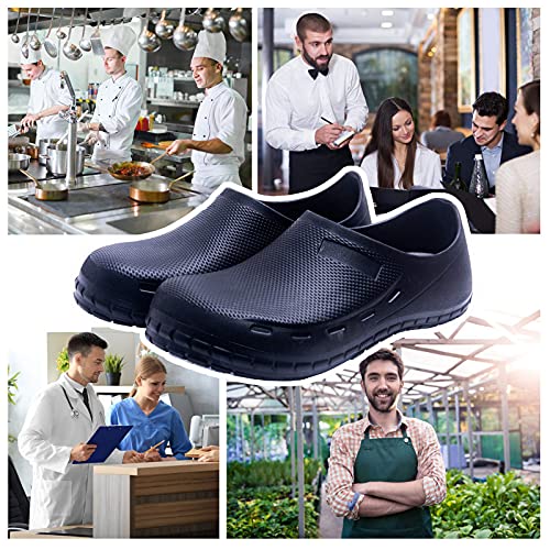 Jswei Professional Slip Resistant Clog Unisex Work Shoe Chef Shoe Nurse Shoe Construction Shoes Doctor Shoes Black 7.5 #TOP5