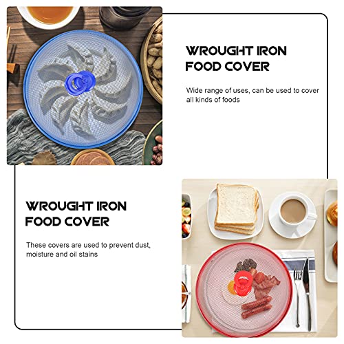 Hemoton 3Pcs Malha De Ferro Forjado Tampas de Alimentos Metal Protetores de Capa de Poeira Cobre Ali