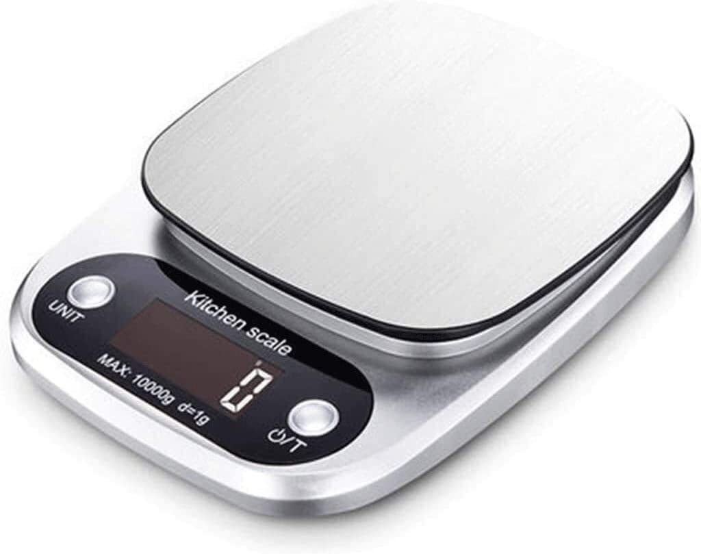 Kitchen Wlectronic Lebensmittelwaage, digitale Mini-Waage, elektronische Waage, Edelstahl, Wiegen, tragbare Küche, hohe Präzision, 0,1 g, Haushalts-Backwaage (10 kg/1 g)